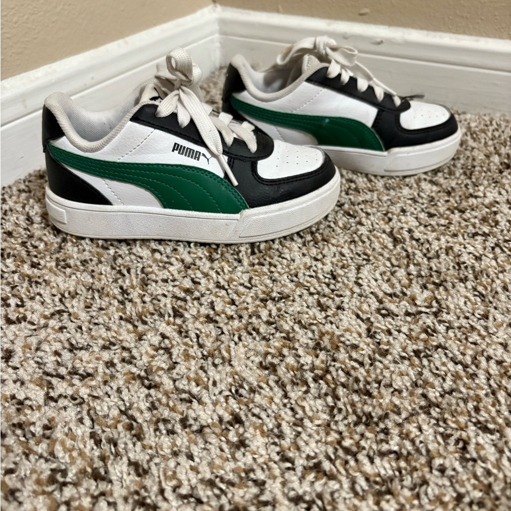 Puma Kids Sneakers - Black, White, and Green